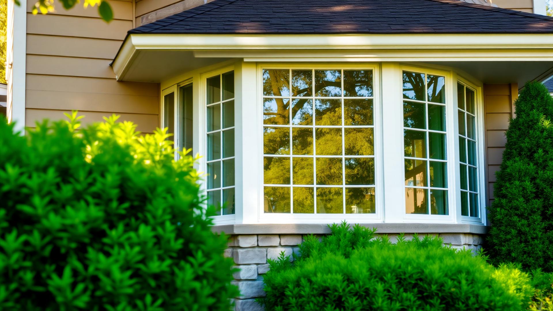 Sparkling clean residential windows after professional window cleaning